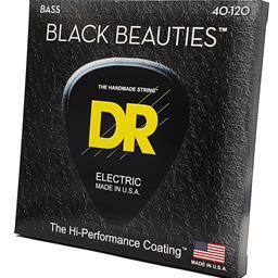 DR BLACK BEAUTIES - BLACK Colored Bass Strings 5-String Light 40-120