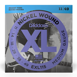 D'Addario 11-49 Medium, XL Nickel Electric Guitar Strings