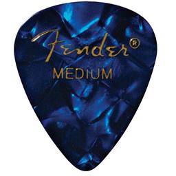 Fender Premium Celluloid 351 Shape Picks, Medium, Blue Moto, 12-Pack